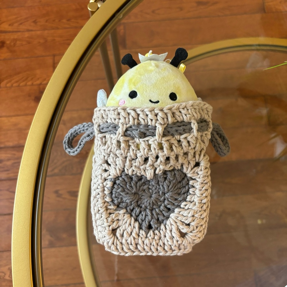 Handmade Crochet “Granny Square” Drawstring Bag (💸 Bundle Crochet to Save!) - Picture 4 of 8